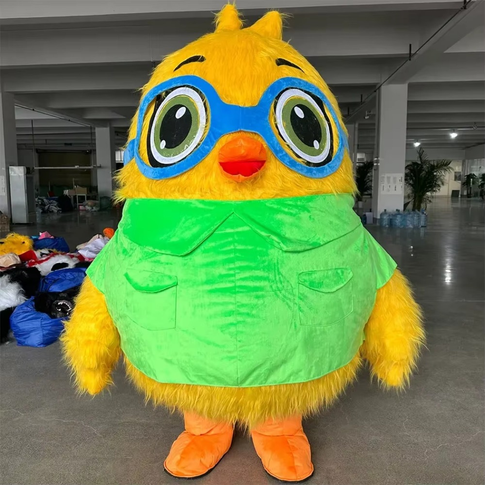 Costumes - メガネをつけた空気で膨らませる鳥の着ぐるみ。大人向けの動物コスチュームで、パレードや誕生日、ハロウィンパーティーに最適。電池や充電器は不要。