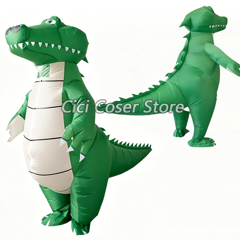Inflatable Dinosaur Costume Adult - アニメハロウィンコスプレインフレータブルワニ恐竜衣装クリスマスカーニバルパーティーファンシードレスアップインフレータブル服大人