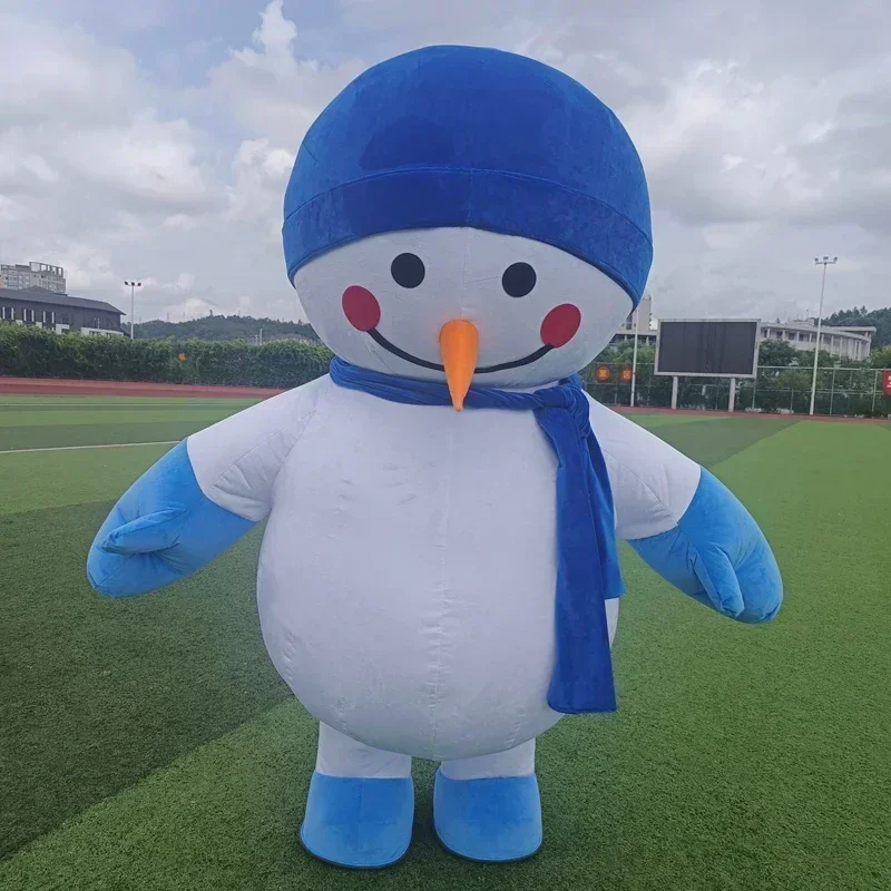 Costumes - 空気で膨らませるタイプの雪だるまの着ぐるみ。クリスマスパーティーやコスプレに最適。大人用。電池や充電器は不要。