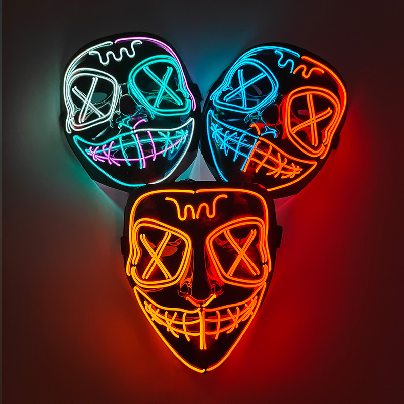 ワイヤレスフルフェイスパージマスク怖いホラーコスプレ小道具仮 - Led Purge Mask Halloween のレビューと価格