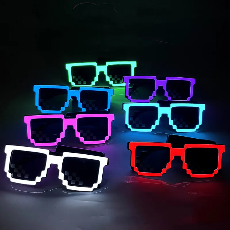ワイヤレスLEDライトアップグラス LEDピクセルサングラス - Glow In The Dark Party Glasses のレビューと価格