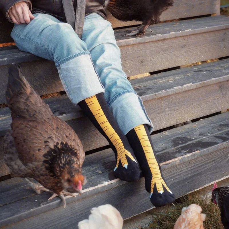 男性おかしい 3D チキンソックスプリント漫画コスプレ高柔軟 - Funny Chicken Leg Socks のレビューと価格