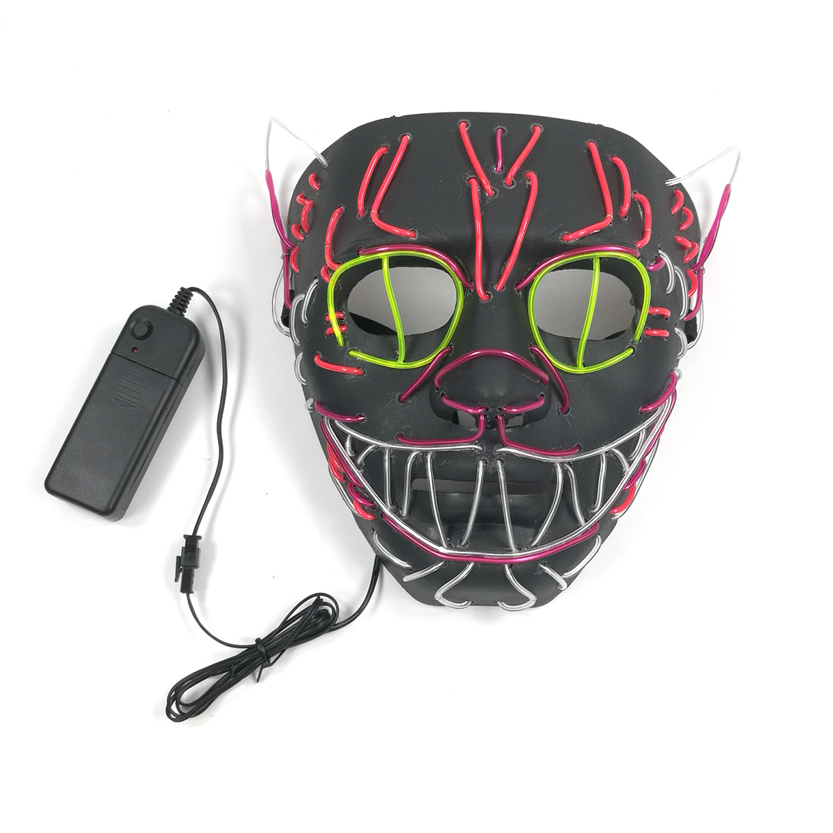 キャットキング-フルフェイスのヘッドギア,装飾的なライト付き - Led Purge Mask Halloween のレビューと価格