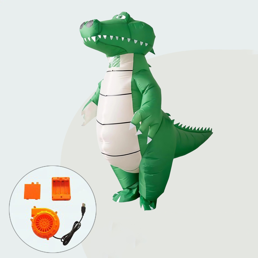 アニメハロウィンコスプレインフレータブルワニ恐竜衣装クリスマ - Inflatable Dinosaur Costume Adult のレビューと価格