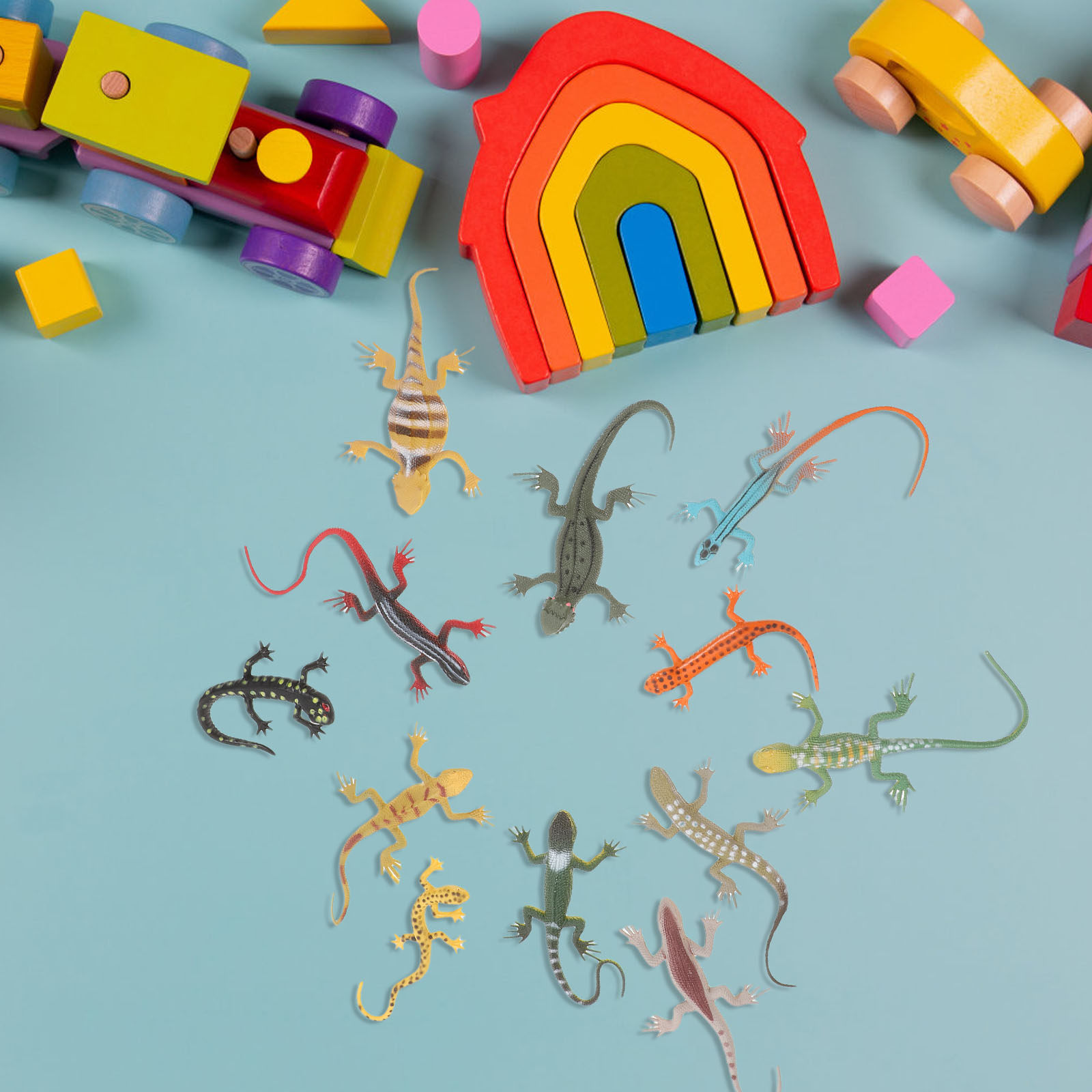 12個入り、リアルなヤモリの模造品。パーティーのいたずらグッ - Prank Toys のレビューと価格