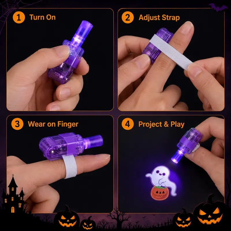 36個入り ハロウィンフィンガープロジェクターライト 暗闇で - Glow In The Dark Party Glasses のレビューと価格