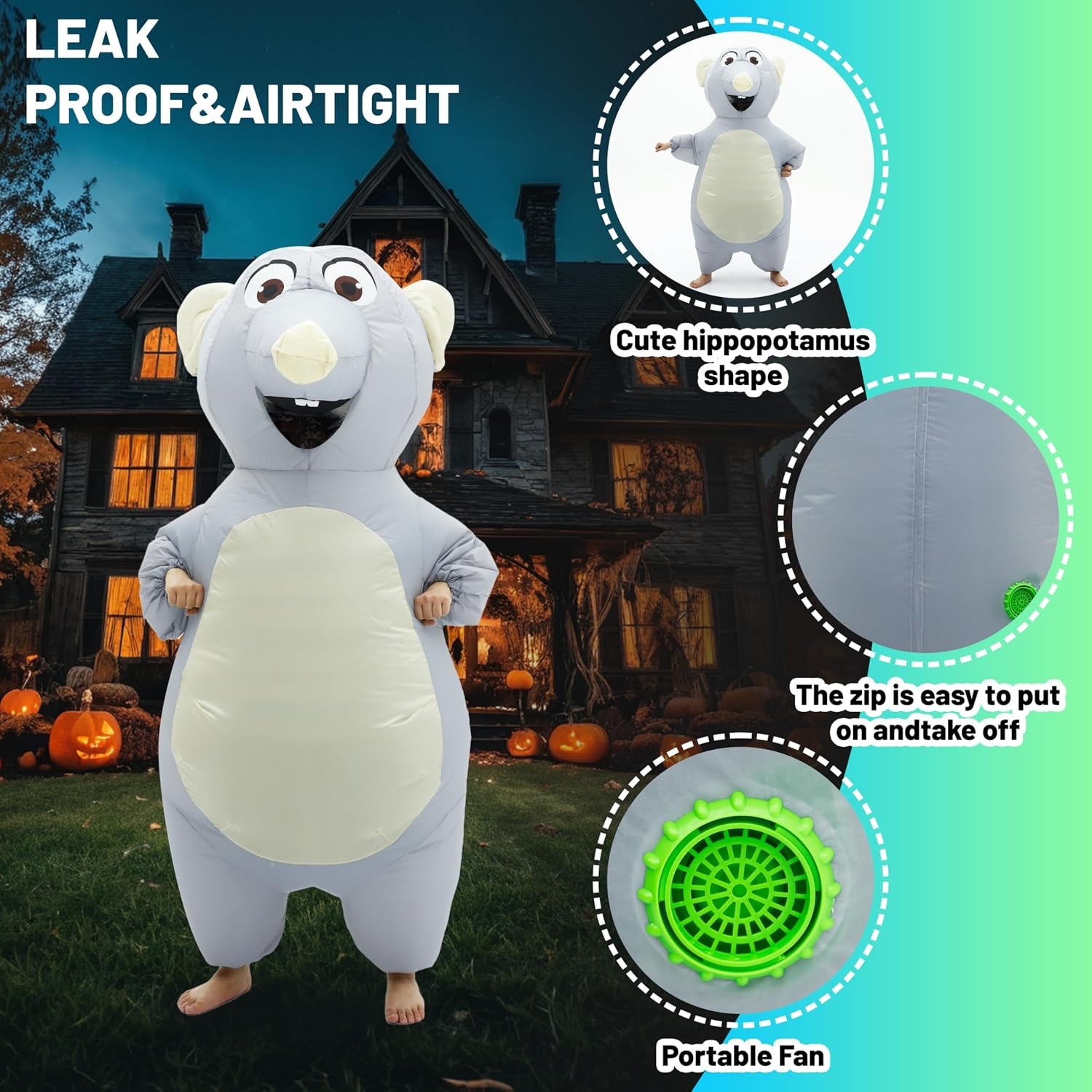 大人用インフレータブルマウスコスチューム。ハロウィーンパーテ - Costumes のレビューと価格