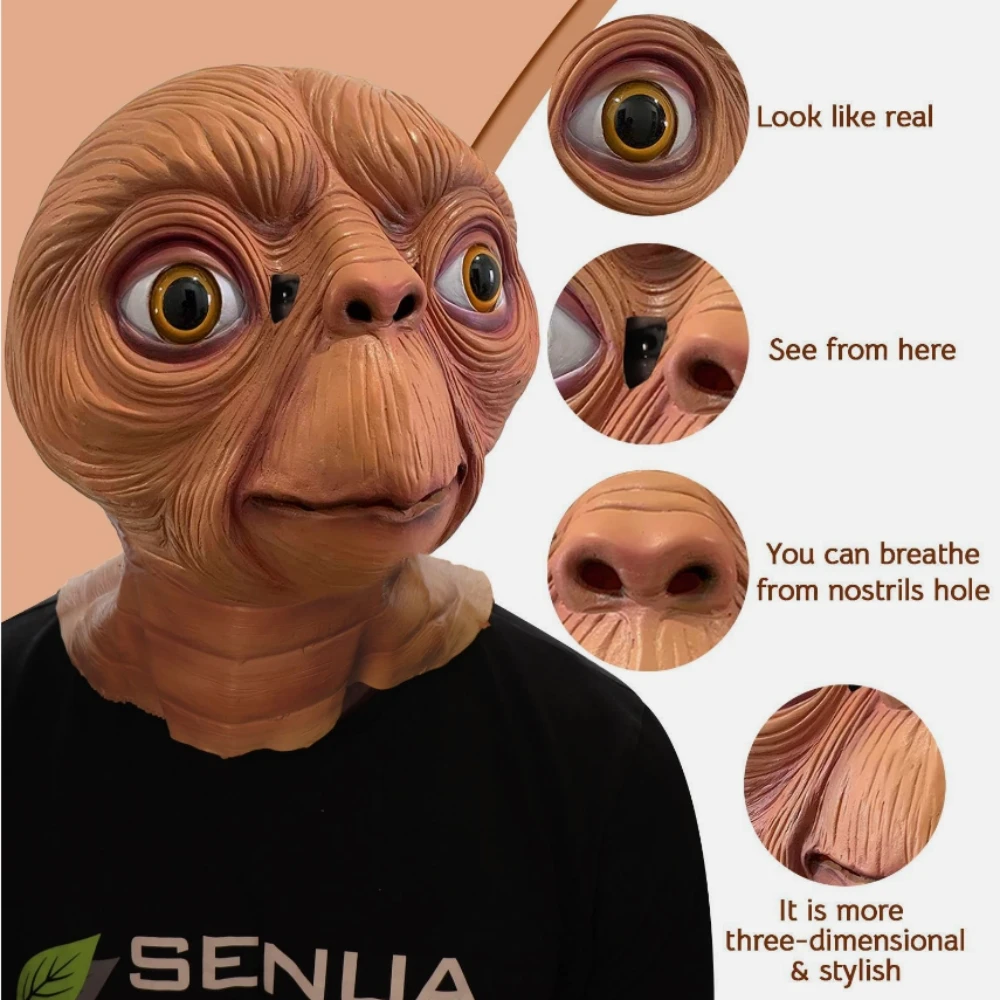 エイリアンのコスプレ、不気味な外星人、全身を覆うマスク、ハロ - Latex Alien Mask Realistic のレビューと価格