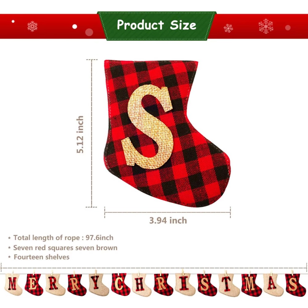 靴下型のクリスマスオーナメント。暖炉の上の棚に飾る、素朴な雰 - Party Supplies のレビューと価格