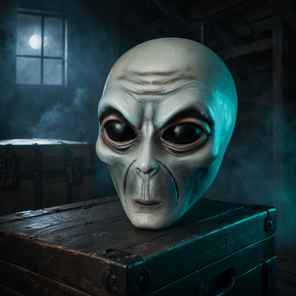 ラテックス素材のエイリアンマスク、グリーンエイリアンマスク、 - Latex Alien Mask Realistic のレビューと価格